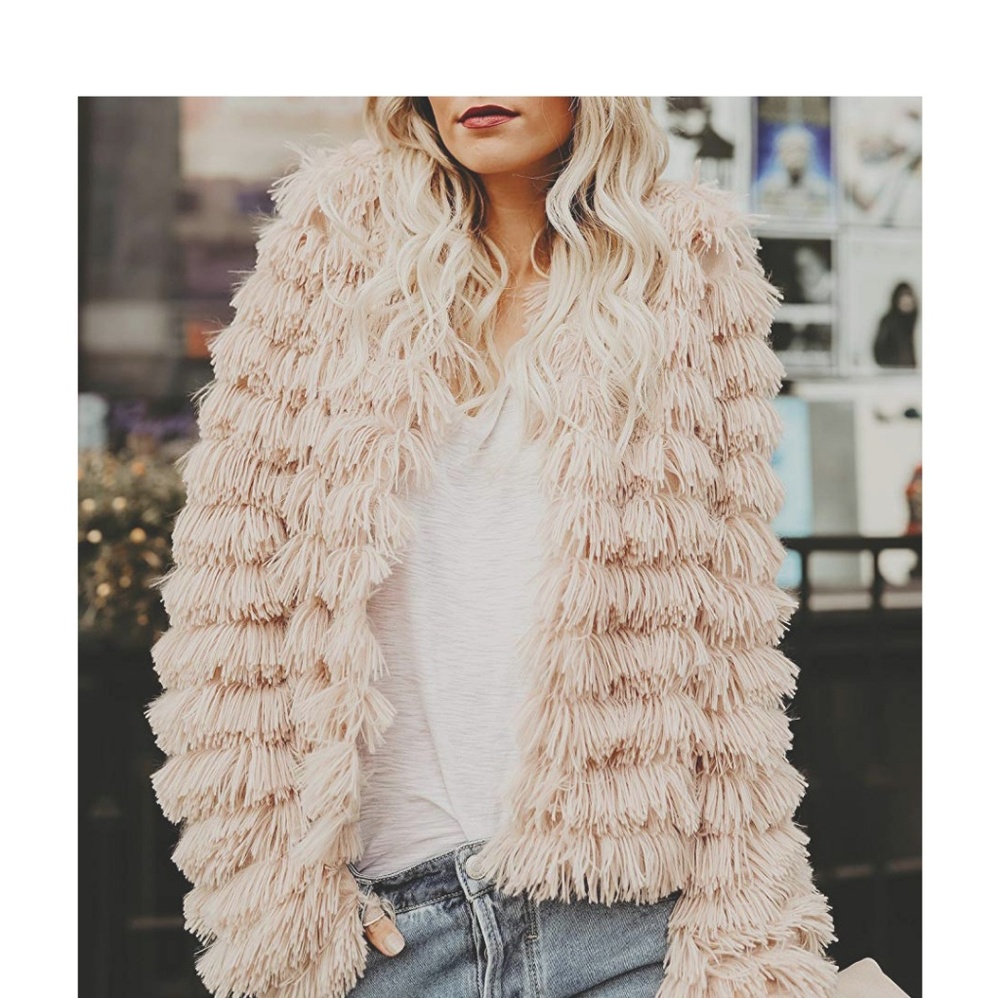 🍾HP🍾ROMINA Apricot Faux Fur Coat